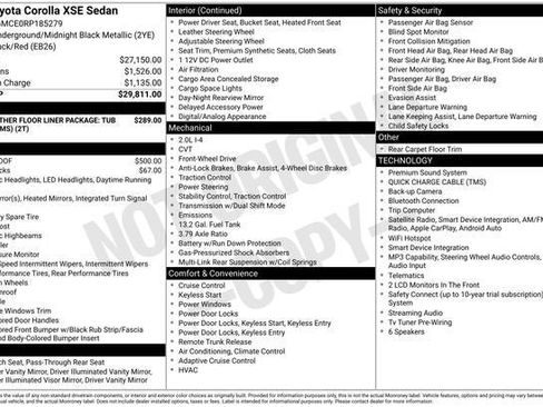 Certified 2024 Toyota Corolla XSE FWD image 7
