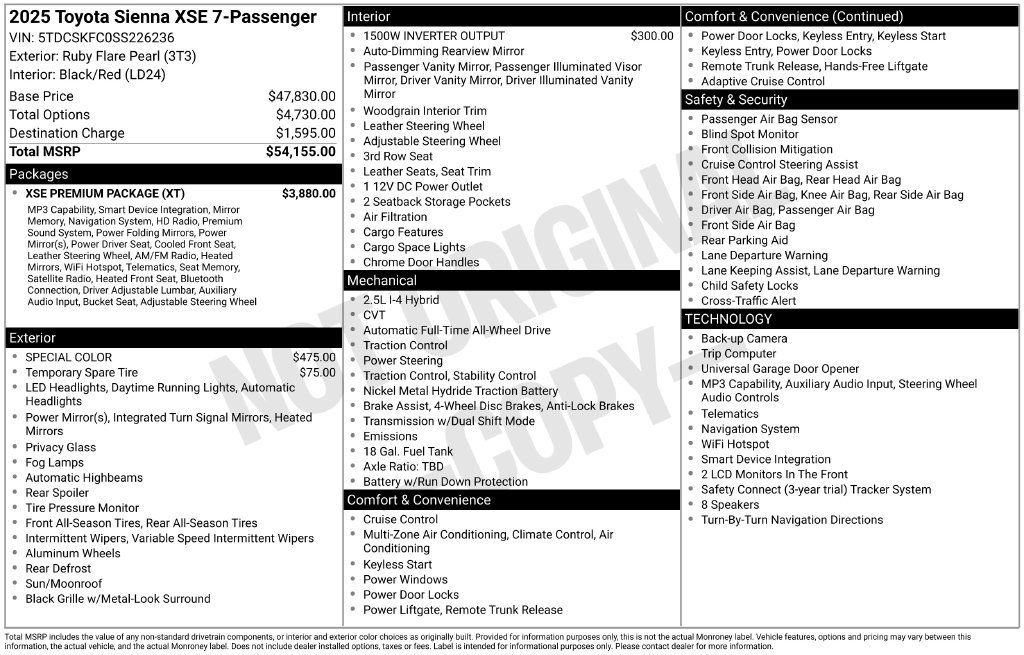 Used 2025 Toyota Sienna XSE w/ XSE Premium Package AWD/4WD image 24