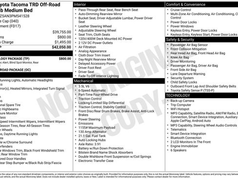 Used 2023 Toyota Tacoma TRD Off-Road w/ Technology Package AWD/4WD image 12