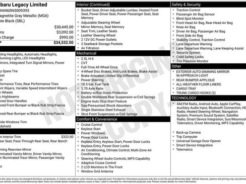 Certified 2022 Subaru Legacy Limited image 8