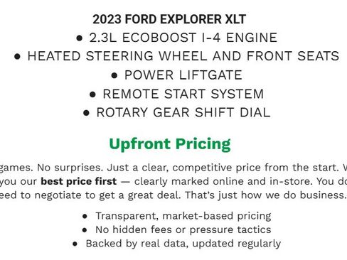 Certified 2023 Ford Explorer XLT w/ Equipment Group 202A image 1