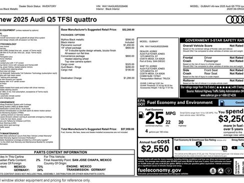 Used 2025 Audi Q5 Premium w/ Convenience Package AWD/4WD image 2