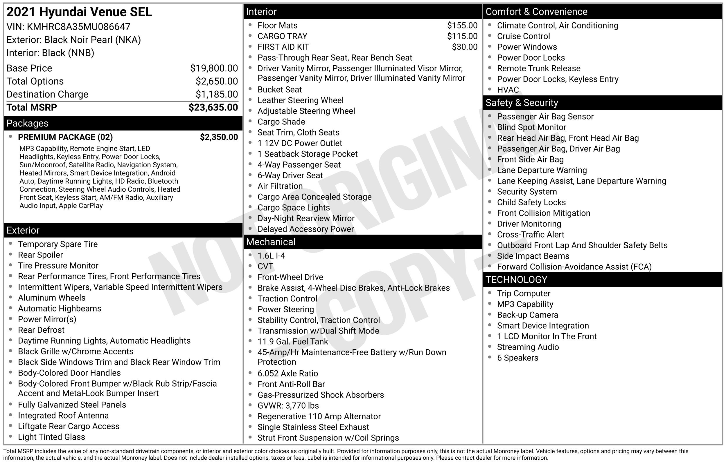 Used 2021 Hyundai Venue SEL w/ Premium Package FWD image 2
