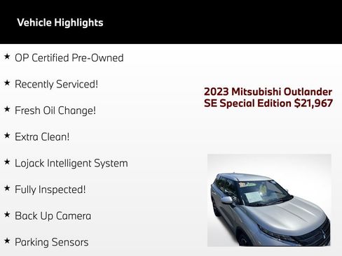 Used 2023 Mitsubishi Outlander SE AWD/4WD image 2