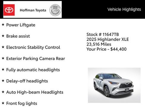 Certified 2025 Toyota Highlander XLE AWD/4WD image 35