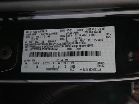 Used 2025 Ford F150 Raptor w/ Equipment Group 803A Raptor R image 37