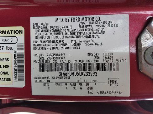 Used 2020 Ford Fusion SE w/ Equipment Group 151A FWD image 33