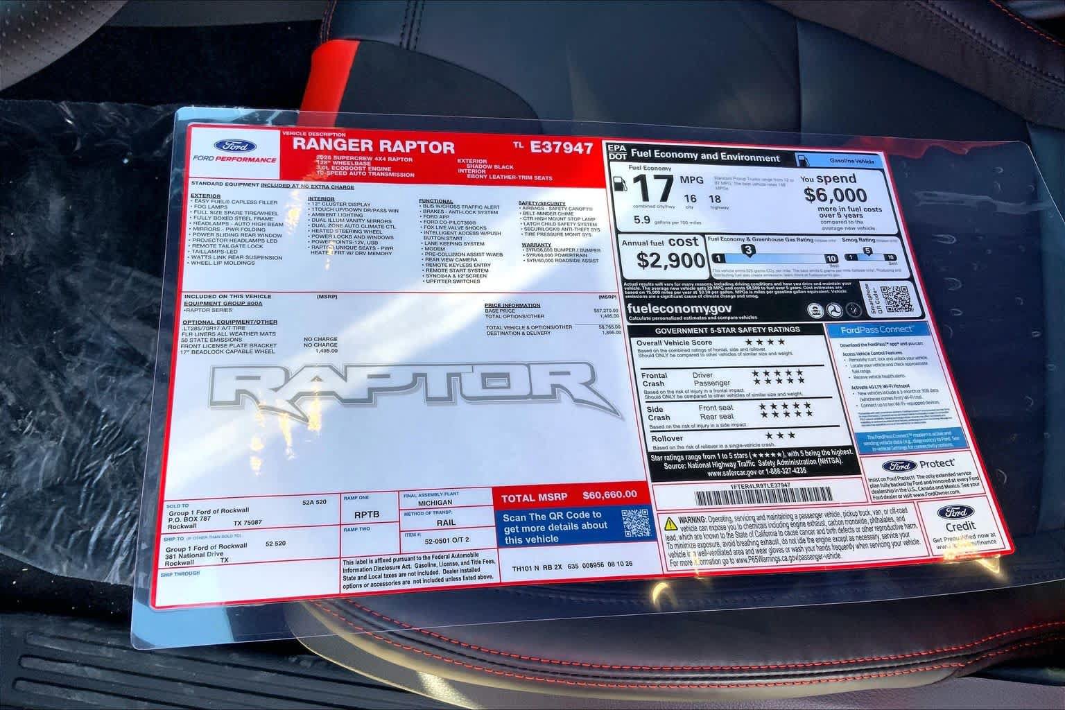 New 2026 Ford Ranger Raptor AWD/4WD image 19