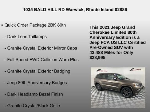 Used 2021 Jeep Grand Cherokee Limited w/ Quick Order Package 28K 80th image 14