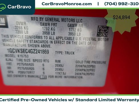 Certified 2016 Chevrolet Silverado 1500 LTZ w/ LTZ Plus Package AWD/4WD image 44