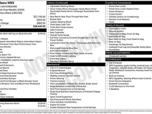 Used 2019 Subaru WRX image 13