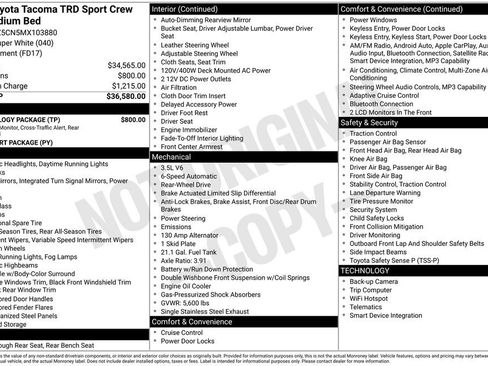 Used 2021 Toyota Tacoma TRD Sport w/ Technology Package RWD image 6
