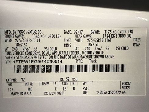 Used 2017 Ford F150 XLT w/ Equipment Group 302A Luxury image 29