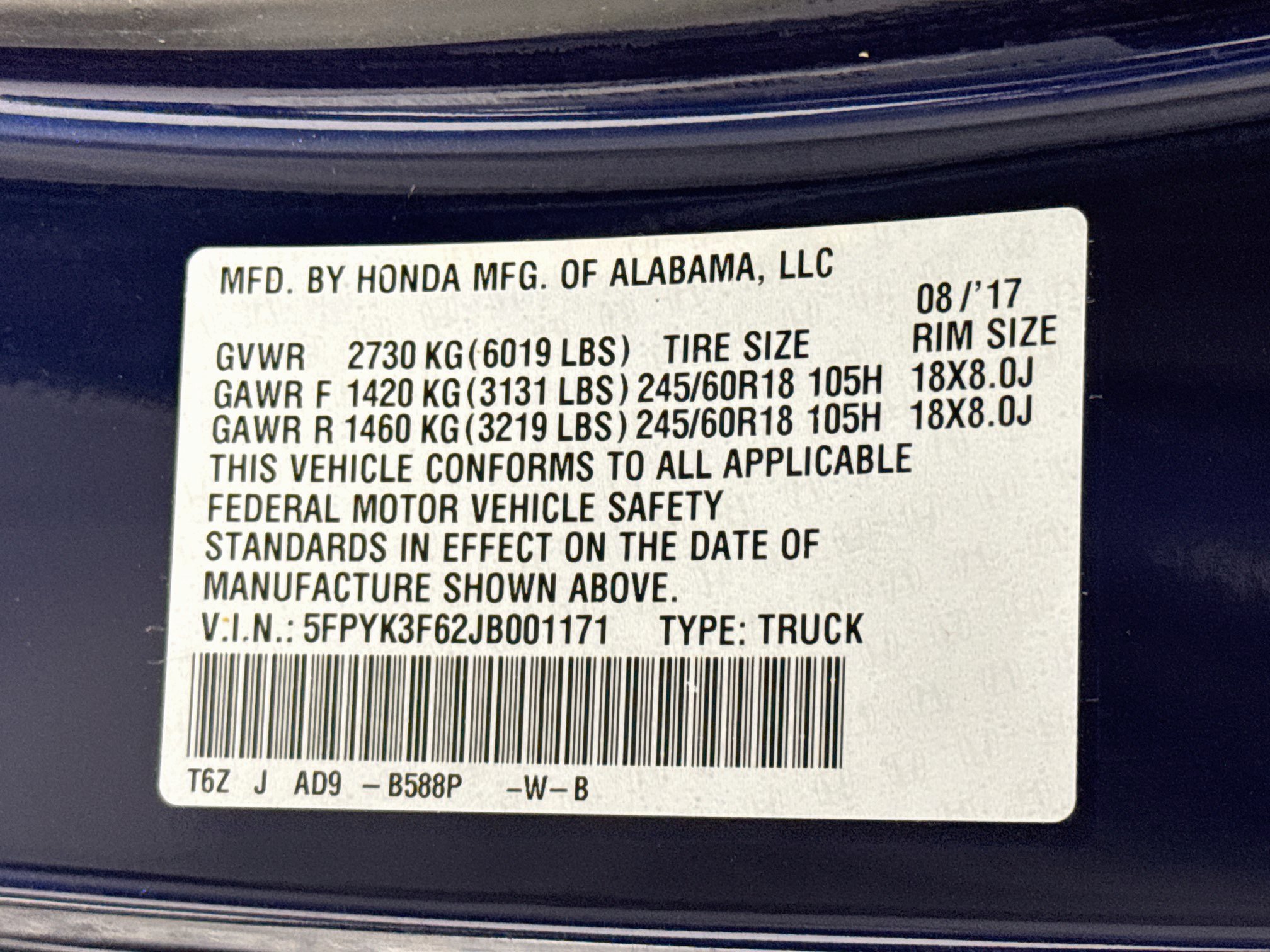 Used 2018 Honda Ridgeline RTL-T image 31