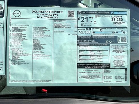 New 2026 Nissan Frontier SV w/ Tow Package image 13
