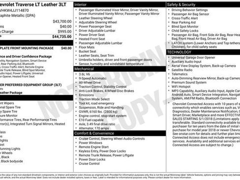 Used 2018 Chevrolet Traverse LT AWD/4WD image 14