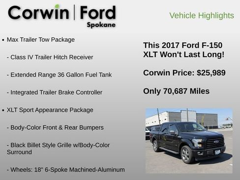 Used 2017 Ford F150 XLT w/ Equipment Group 302A Luxury AWD/4WD image 13