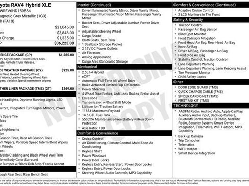 Used 2022 Toyota RAV4 XLE w/ Convenience Package AWD/4WD image 9