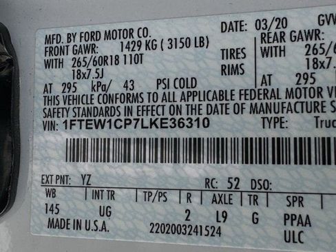 Used 2020 Ford F150 XLT w/ Equipment Group 302A Luxury image 34