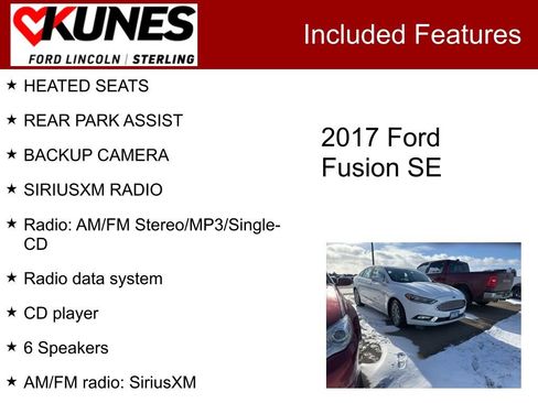 Used 2017 Ford Fusion SE w/ Fusion SE Technology Package image 2