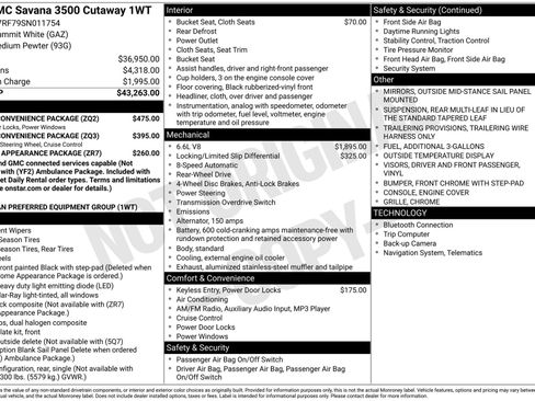 New 2025 GMC Savana 3500 w/ Power Convenience Package RWD image 3