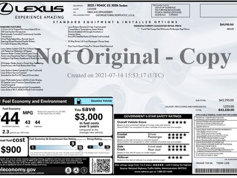 Used 2021 Lexus ES 300h w/ Accessory Package 2 FWD image 49