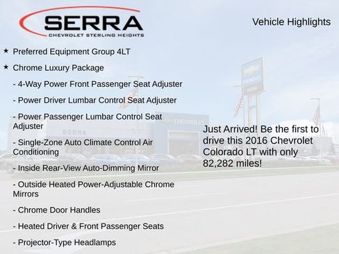 Used 2016 Chevrolet Colorado LT w/ Luxury Package, Chrome AWD/4WD image 3
