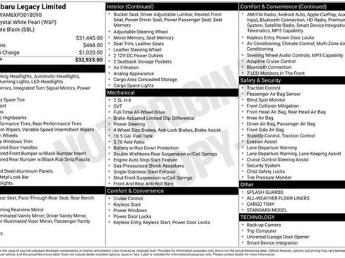 Certified 2023 Subaru Legacy Limited AWD/4WD image 35