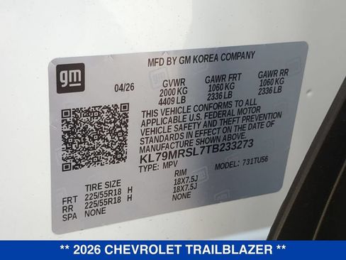 New 2026 Chevrolet TrailBlazer LT w/ Convenience Package AWD/4WD image 25