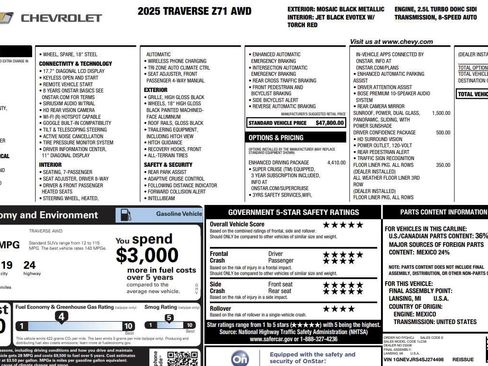Used 2025 Chevrolet Traverse Z71 w/ Enhanced Driving Package AWD/4WD image 8