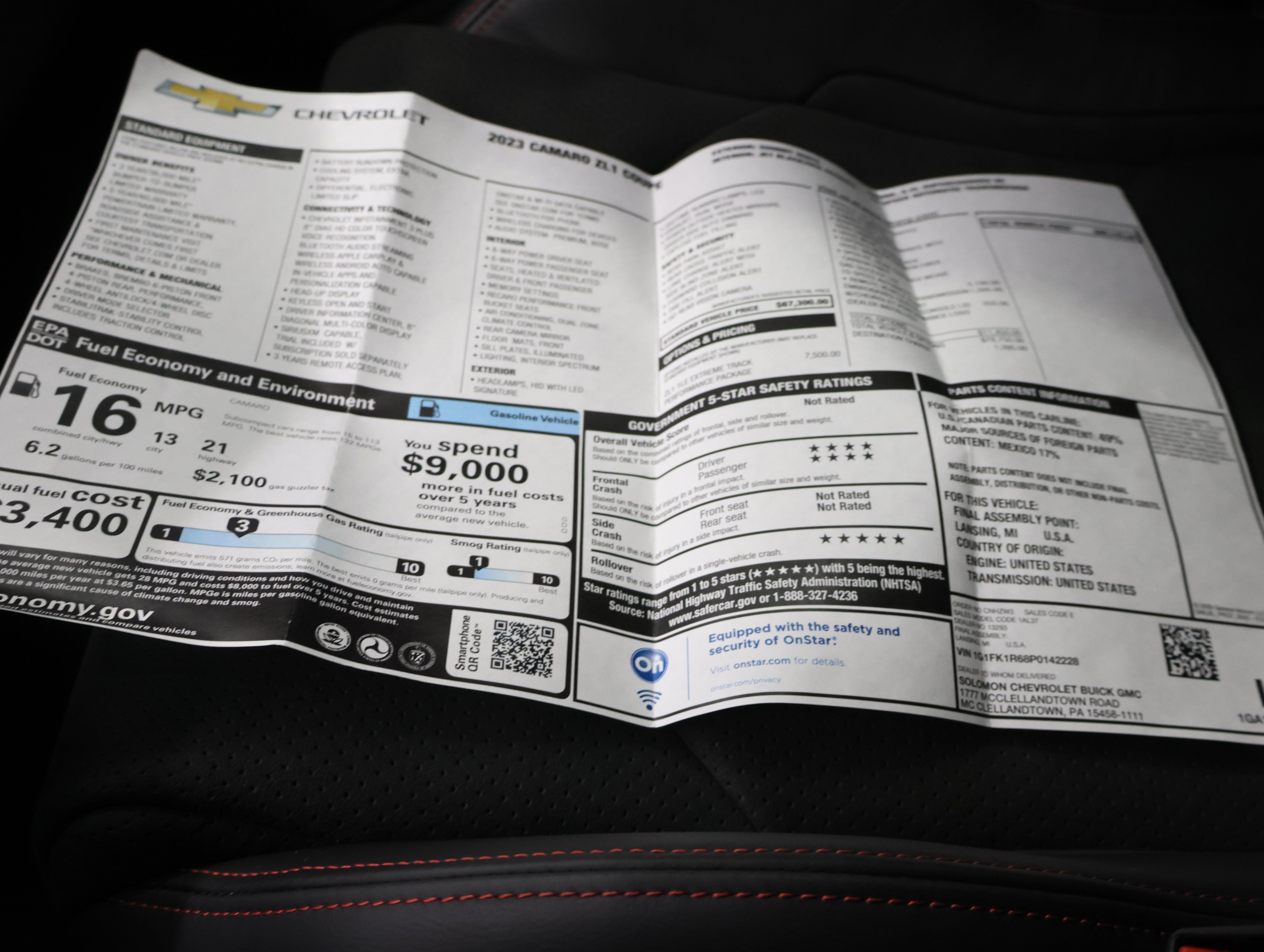 Used 2023 Chevrolet Camaro ZL1 RWD image 56