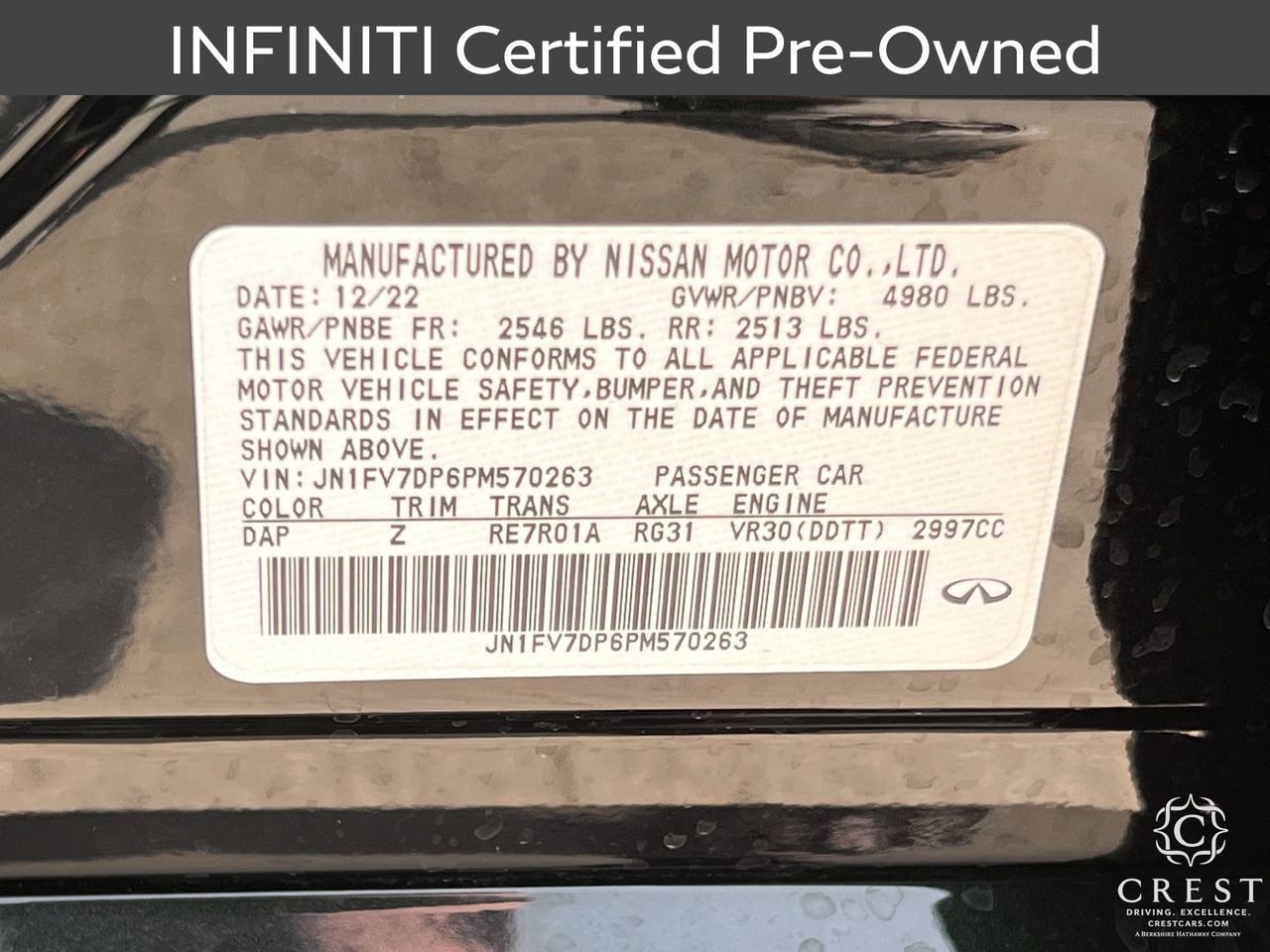 Certified 2023 INFINITI Q50 Red Sport 400 w/ Black Opal Edition RWD image 32