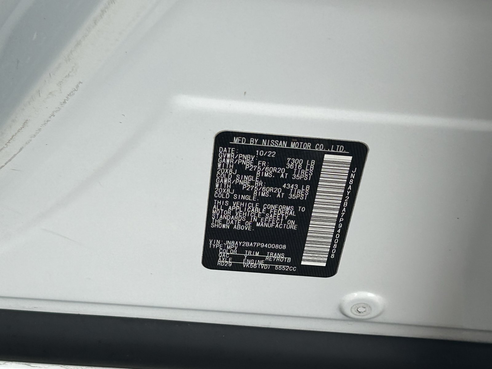 Used 2023 Nissan Armada SL w/ Midnight Edition Package RWD image 34