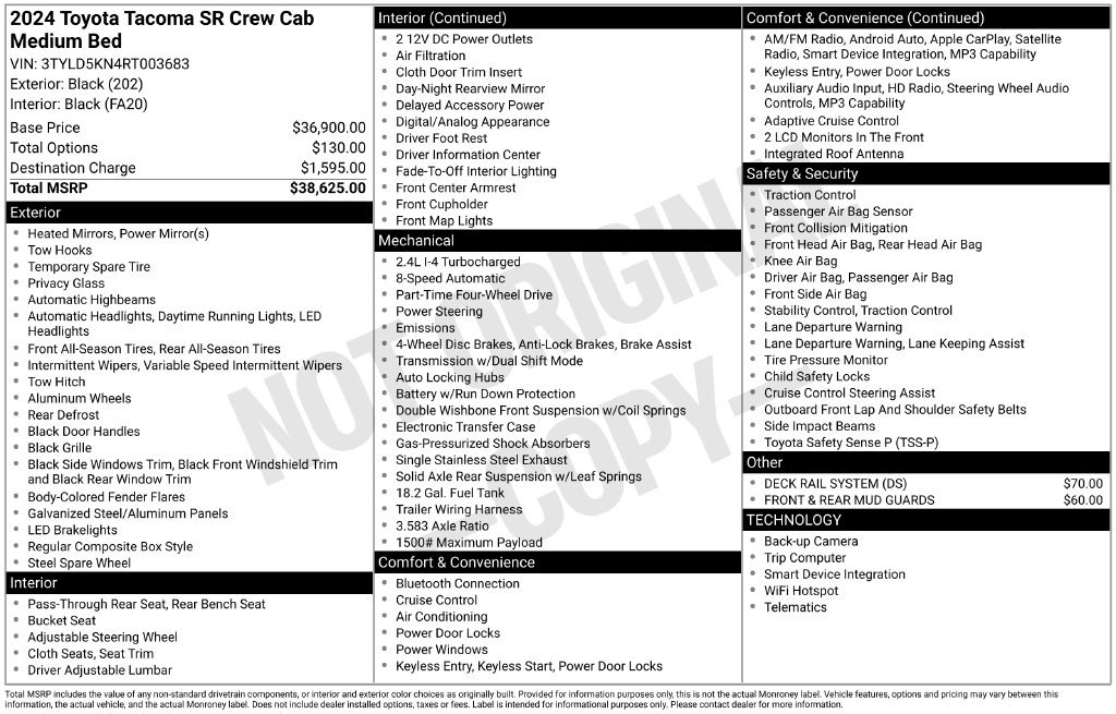 Used 2024 Toyota Tacoma SR AWD/4WD image 41