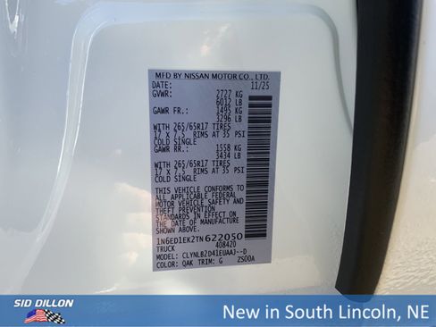 New 2026 Nissan Frontier SV w/ All-Weather Content Package image 12