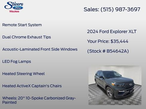Certified 2024 Ford Explorer XLT w/ Equipment Group 202A AWD/4WD image 22