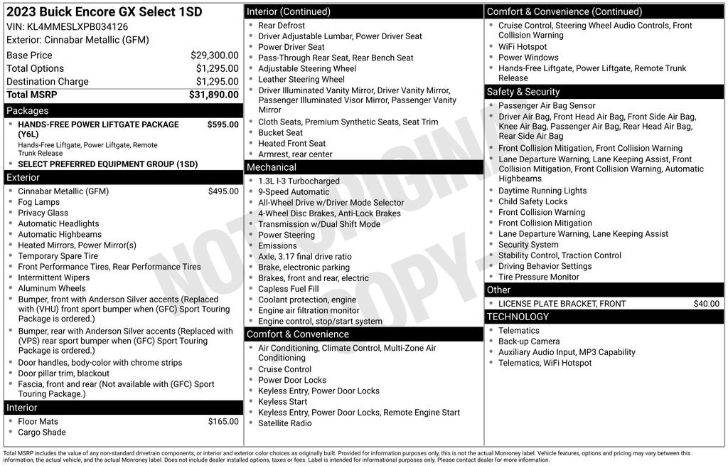 Used 2023 Buick Encore GX Select AWD/4WD image 40