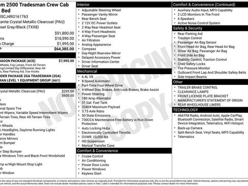 Used 2024 RAM 2500 Tradesman w/ Power Wagon Package AWD/4WD image 2