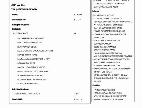 Used 2024 MAZDA CX-5 AWD 2.5 S w/ Select Package image 2