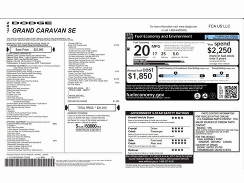 Used 2017 Dodge Grand Caravan SE w/ Power Window Group image 2