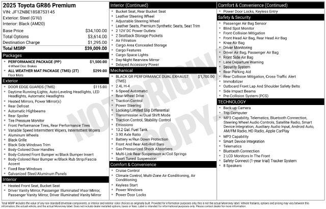 Used 2025 Toyota GR86 Premium w/ Performance Package RWD image 9