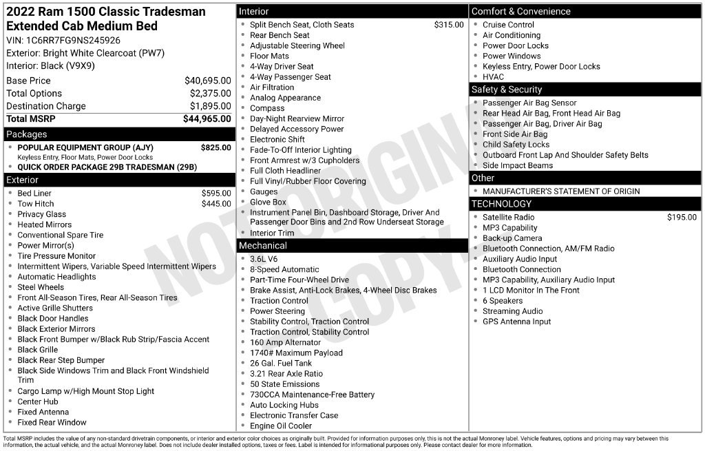 Used 2022 RAM 1500 Tradesman w/ Popular Equipment Group AWD/4WD image 18