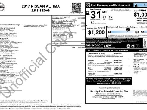 Used 2017 Nissan Altima 2.5 S w/ Power Driver Seat Package FWD image 3