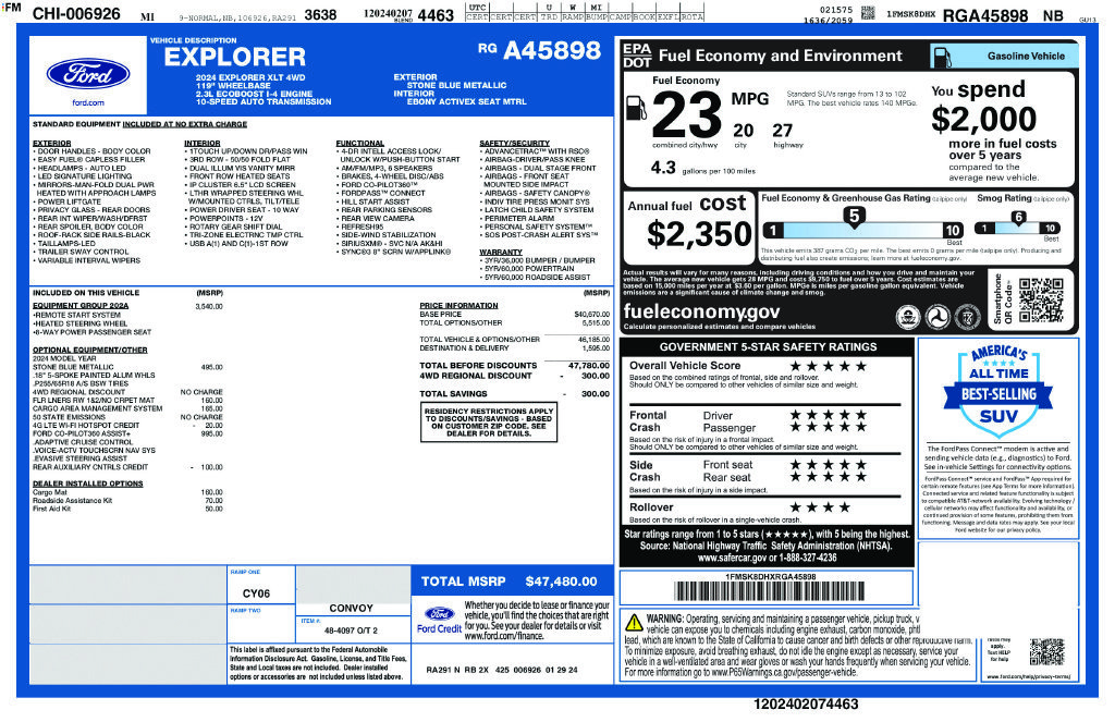 Used 2024 Ford Explorer XLT w/ Equipment Group 202A AWD/4WD image 17