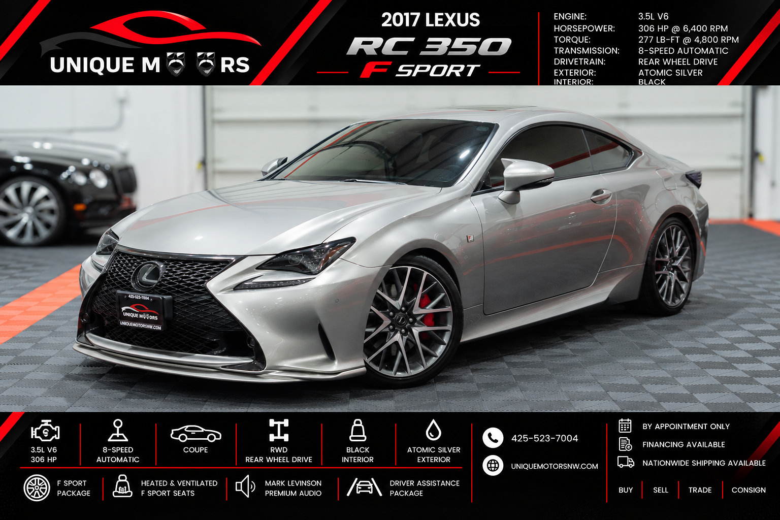 Used 2017 Lexus RC 350 F Sport RWD image 1