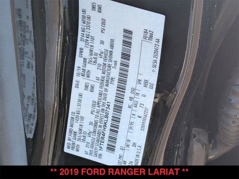 Used 2019 Ford Ranger Lariat w/ Black Appearance Package image 30