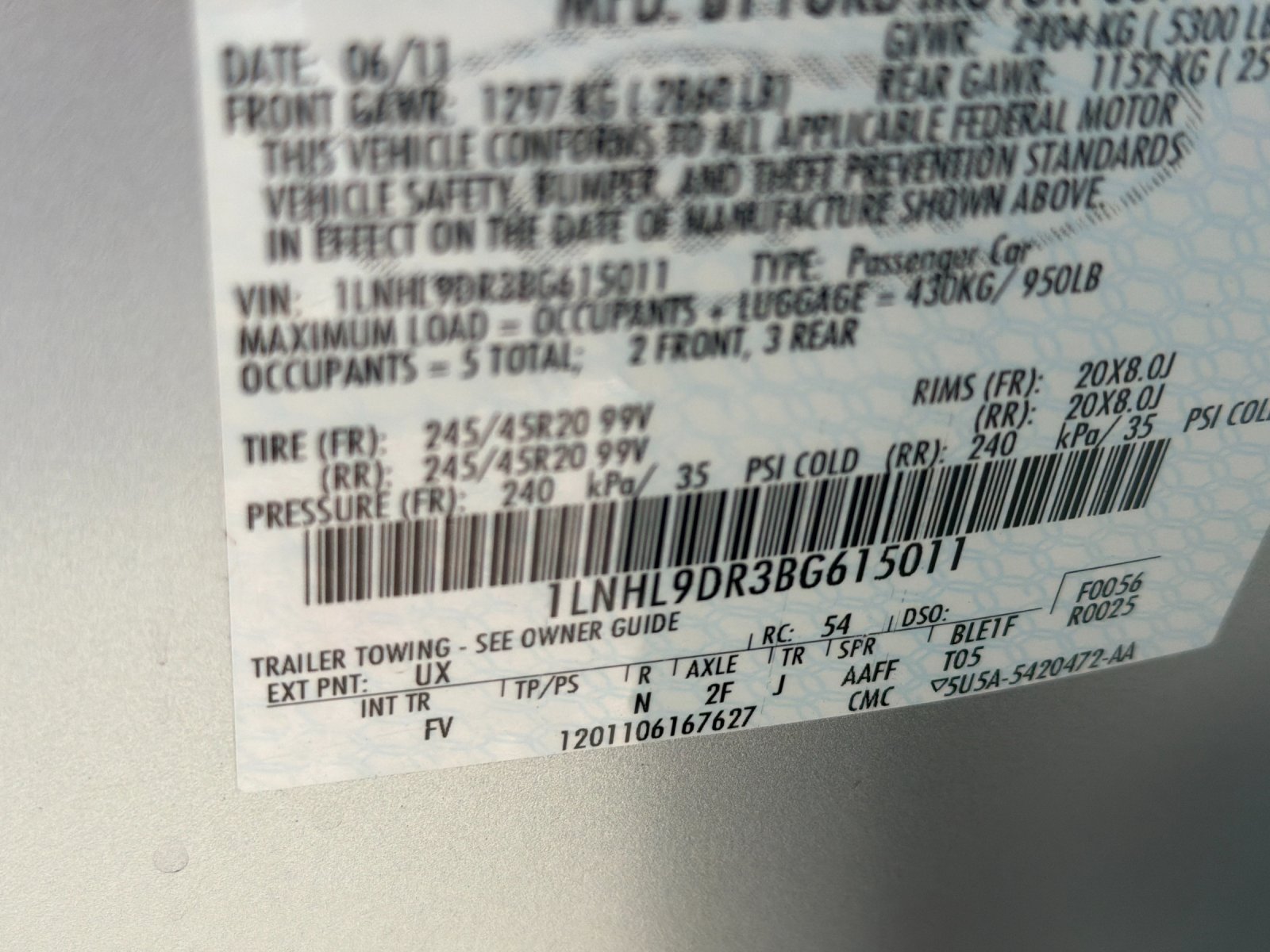 Used 2011 Lincoln MKS w/ 102A Rapid Spec Order Code FWD image 26