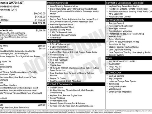 Certified 2025 Genesis GV70 2.5T w/ Select Package AWD/4WD image 14