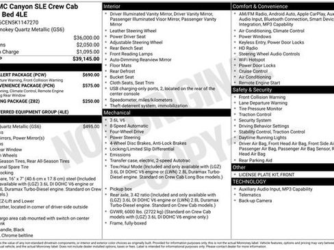 Used 2019 GMC Canyon SLE w/ Driver Alert Package AWD/4WD image 4