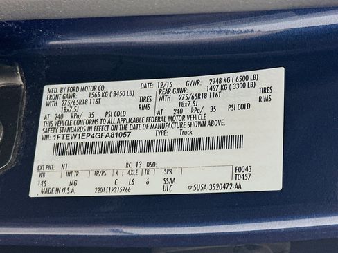 Used 2016 Ford F150 XLT w/ Equipment Group 302A Luxury AWD/4WD image 12